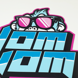 Nom Nom Neon Blue Sticker