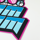 Nom Nom Neon Blue Sticker
