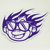 Flaming Monky White / Purple Sticker