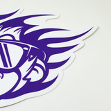 Flaming Monky White / Purple Sticker